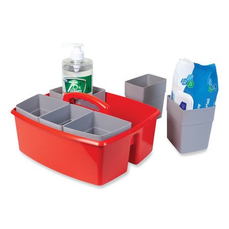 Storex Large Caddy with Sorting Cups, Red, 2PK 00981U02C
